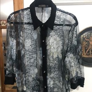Picadilly sheer/lacy blouse